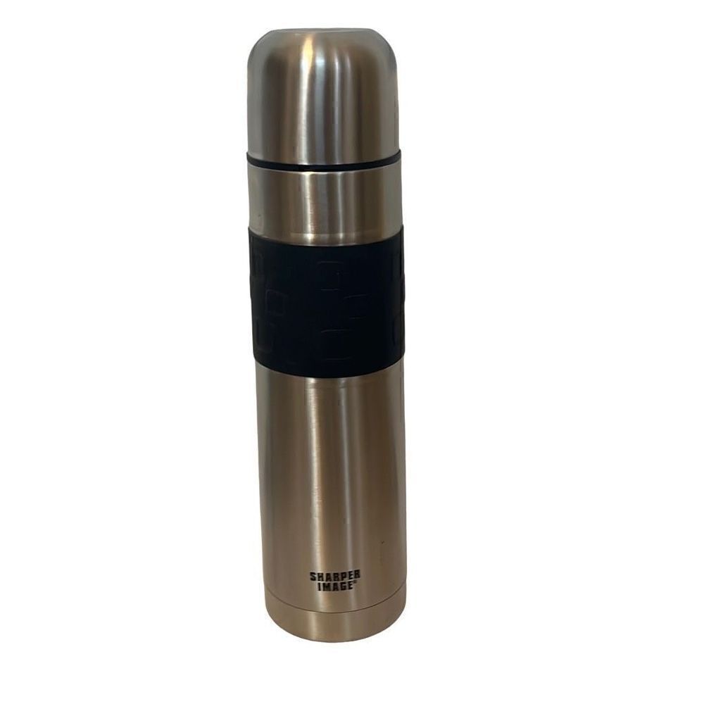 Sharper Image Stainless‎ Steel Thermos Rubber Grip Travel Coffee Tea Soup